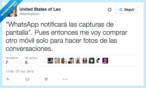 Whatsapp,notificar,captura,pantalla,comprar,otro,movil,hacer,foto,conversación