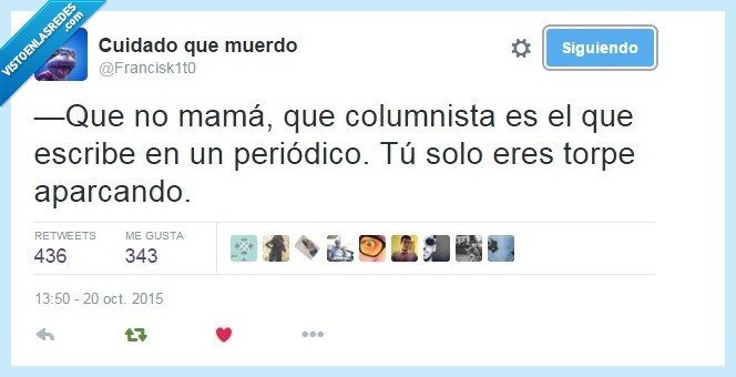 columnista,torpe aparcando,aparcar,coche,mamá,periódico,periodismo
