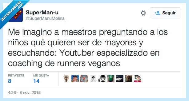 maestros,preguntar,niños,futuro,nueva generación,de mayor,youtuber,runner,coaching,veganos