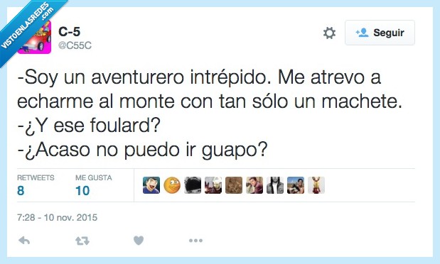 aventurero,intrepido,monte,machete,muchillo,aventura,supervivencia,foulard,guapo