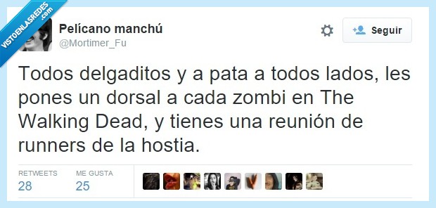 delgados,a pata,correr,runners,zombies,dorsales,Walking Dead