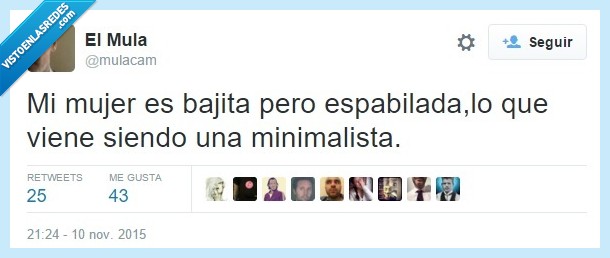 mujer,bajita,espabilada,minimalista,minima,lista