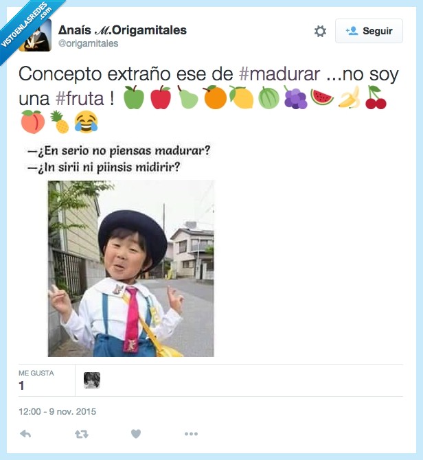 madurar,fruta,japonés,chino,niño,asiático,concepto,burla