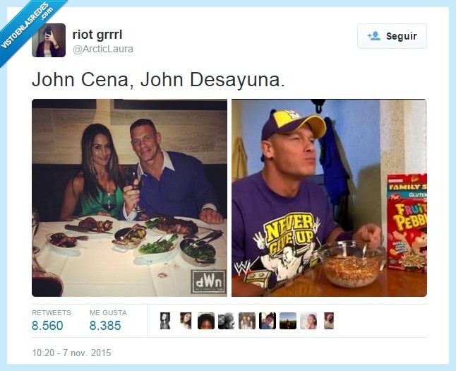john cena,john desayuna,cereales,desayunar,cenar,desayuna,cena