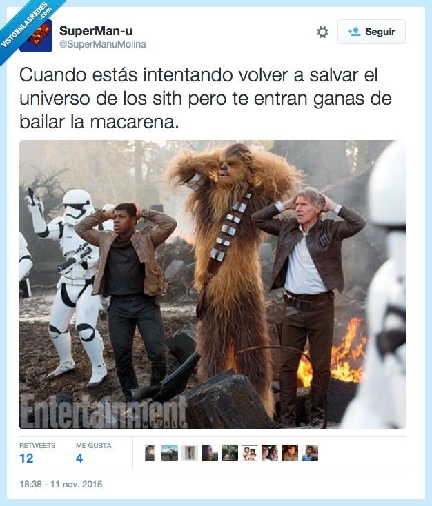 sith,star wars,guerra de las galaxias,bailar,macarena,salvar,universo,han solo
