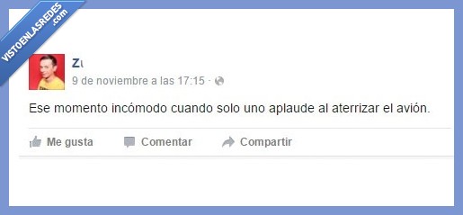 momento,incomodo,uno,solo,aplaude,aplaudir,aterrizar,avión,vergüenza