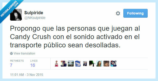 candy crush,sonido,transporte público,volumen,desollada