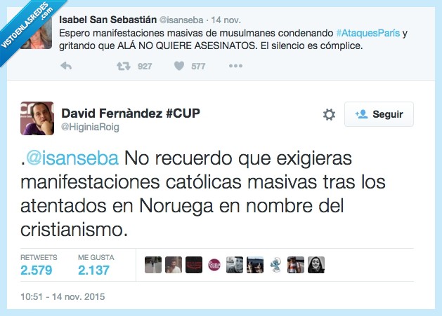 David Fernandez,Isabel San Sebastián,musulmanes,ala,asesinado,manifestacion,catoliga,atentado,Noruega,cristianismo,Paris,ataque,terrorismo,terrorista