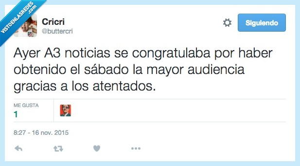 a3,antena 3,noticias,congratulaba,lider,audiencia,mayor,más,espectadores,atentados