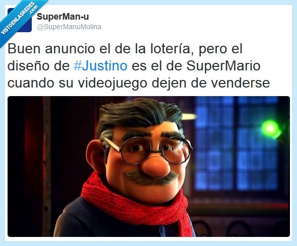 justino,anuncio,lotería,super mario,bigote,gafas,videojuego