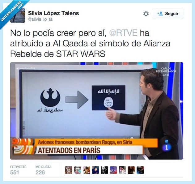 RTVE,TVE,La 1,Primera,noticias,alianza rebelde,Star Wars,Al Qaeda