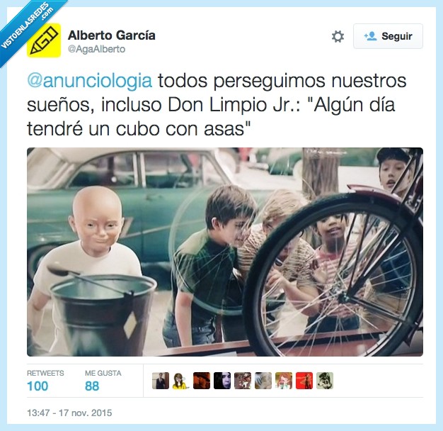 twitter,Don Limpio,Don Limpio Jr,Cubo,Asa,Anuncio,niño,comprar