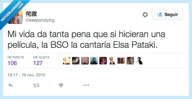 vida,tanta,pena,película,BSO,Elsa Pataki,cantante,cantar,fatal,si esa canta yo soy monja