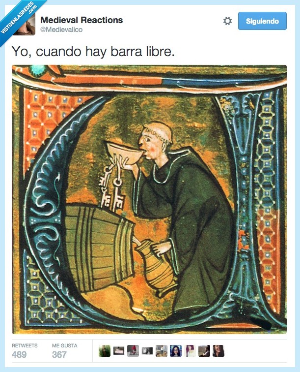 barra,libre,beber,bebida,cuadro,fraile,medievalico