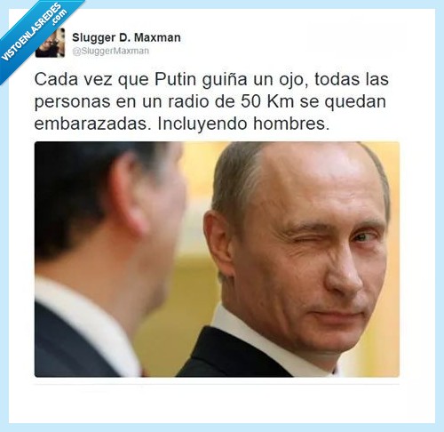 Putin,guiñar,guiño,ojo,embarazado,hombre,mujer