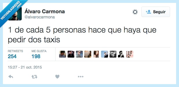 una,cinco,cada,pedir,dos,taxis,coche,cabemos,caber,lleno