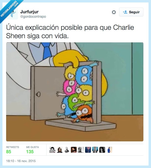 Charlie Sheen,enfermedad,morir,puerta,Simpson,señor burns,todo,vida,vivir