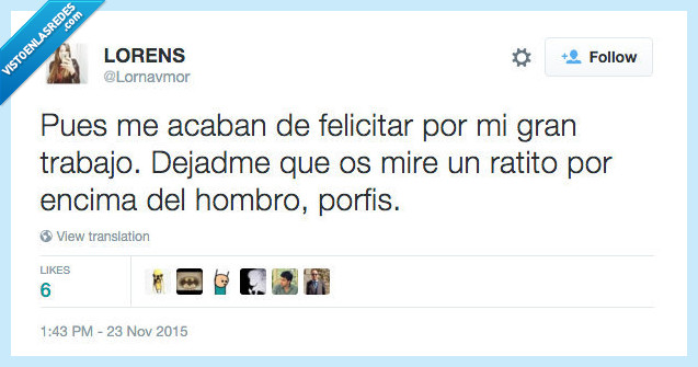 felicitar,gran,trabajo,dejad,mirar,minuto,gloria,encima,hombro