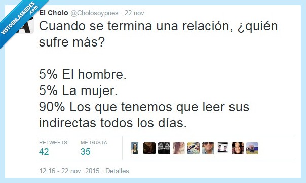 indirectas,nos dejan preocupados,terminar,relación,cortar,hombre,mujer,leer