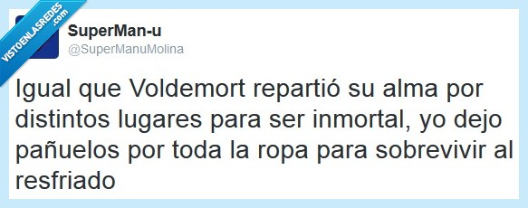 pañuelos,resfriado,harry potter,lord voldemort,alma,repatir,ropa