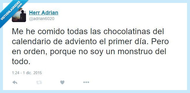 navidad,twitter,calendario,adviento,comer,todas,chocolatinas,orden