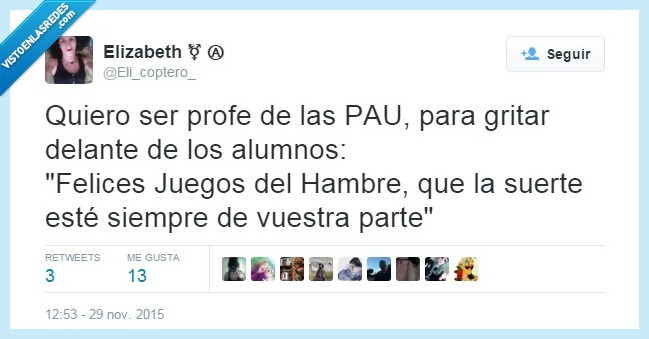 Juegos del hambre,selectividad,PAU,examen,estudiar,estudio