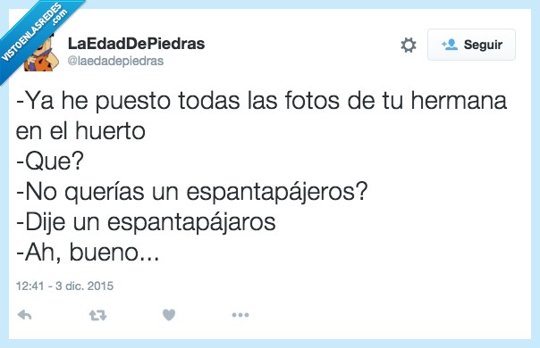 espantapájaros,foto,hermana,huerto,fue,espantar,asustar