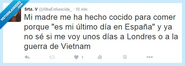 mi,madre,hecho,cocido,viaje,Londres,guerra,Vietnam,Ryanair,colando,tweet,tuit,twitter,días,vacaciones,madres,cocina,tupper,vdevendettaaa,albaenfurecida,srtav