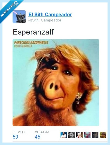 esperanza aguirre,alf,planeta,extreterrestre,melmac,parecidos razonables,politica
