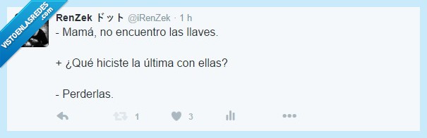 llaves,mamá,preguntar,la misma pregunta,perder