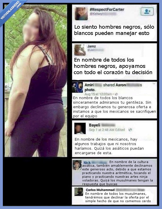 racista,zasca,exigente,te quedas sola,fail,rechazar