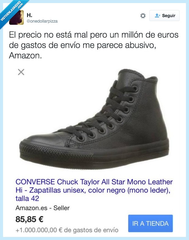 millon,euro,gasto,envio,converse,deportiva,zapatilla,bamba,chuck taylor,amazon