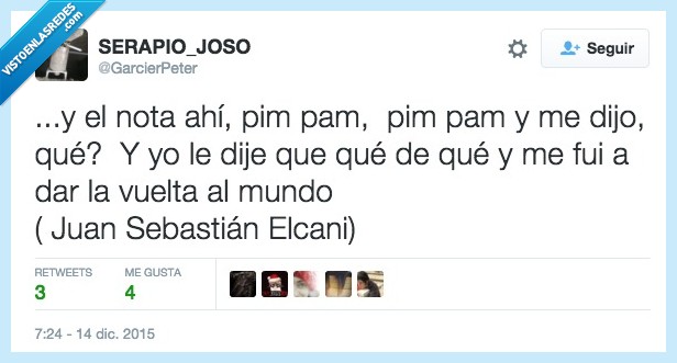 nota,cani,Juan Sebastián,elcano,elcani,mundo,hablar