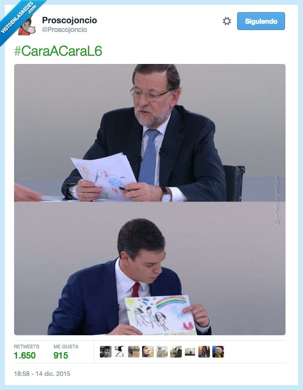 Pedro Sanchez,debate,caracara,Mariano Rajoy,dibujo,enseñar,niño