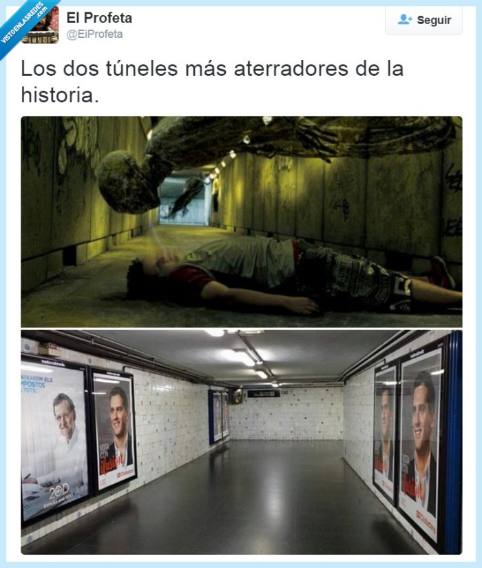 Rajoy,PP,Ciudadanos,Albert Rivera,20D,Dementores,Harry Potter,pasillo,tunel,metro