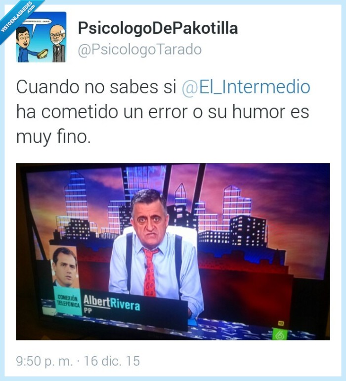 el intermedio,Albert Rivera,error,PP,partido popular,Gran Wyoming,becario,partido,ciudadanos,conexión telefónica