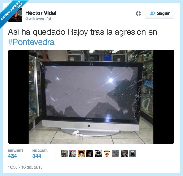 Mariano Rajoy,agresión,Pontevedra,tele,plasma,roto,paliza