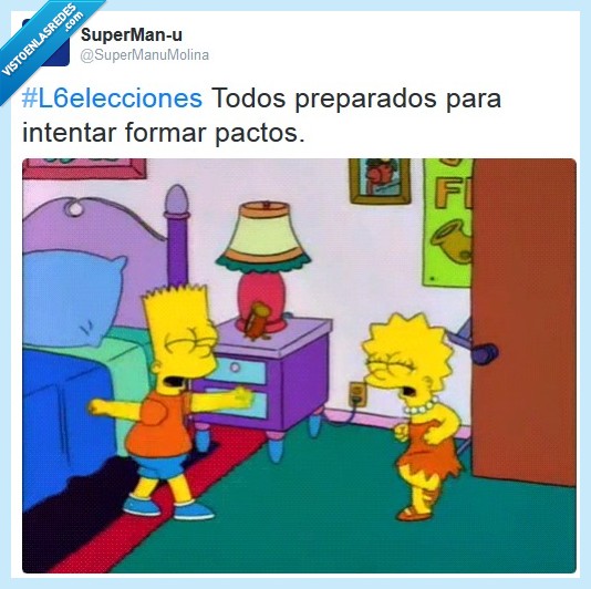 elecciones generales 2015,los simpsons,pactos,bart,lisa,pelea