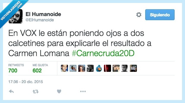 VOX,ojos,calcetines,explicar,muñeco,Carmen Lomana,explicacion,resultado,20d