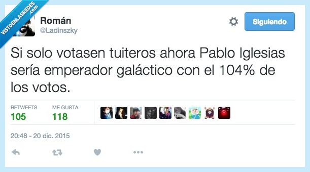 votar,tuiteros,Pablo Iglesias,emperador galáctico,votos