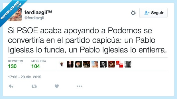 PSOE,apoyando,apoyar,podemos,convertir,partido,capicua,Pablo Iglesias,fundar,enterrar