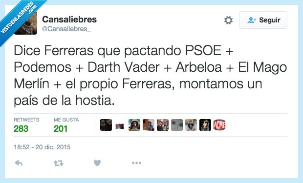 pacto,pactar,Ferreras,pactando,PSOE,Podemos,Darth Vader,Arbeloa,Mago,Merlín,país