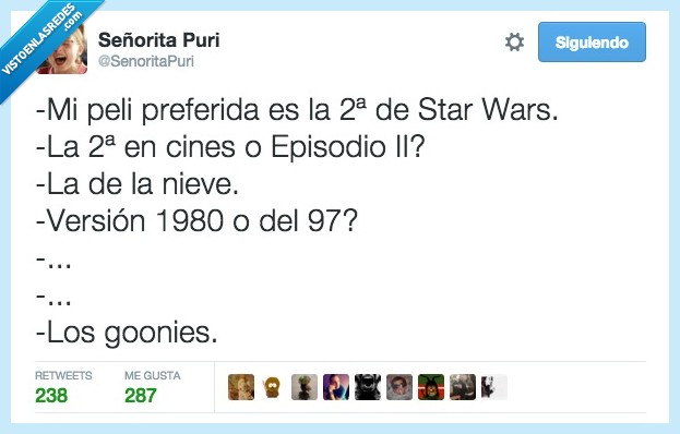 peli,preferida,Star Wars,episodio,segunda,nieve,hoth,remake,Goonies