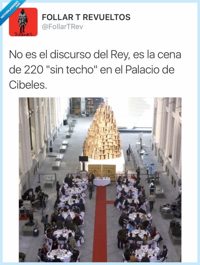 cena,navideña,sintecho,homeless,mendigo,vagabundo,discurso,rey,cibeles,palacio