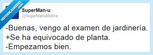 planta,jardinería,examen,equivocado,equivocar
