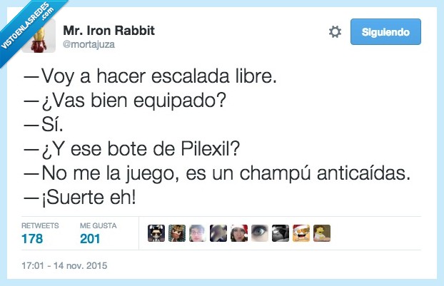 caer,escalada,libre,pilexil,champu,anticaidas,suerte