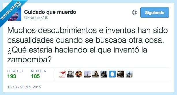 mucho,descubrimiento,invento,casualidad,buscar,otra,cosa,zambomba,navidad