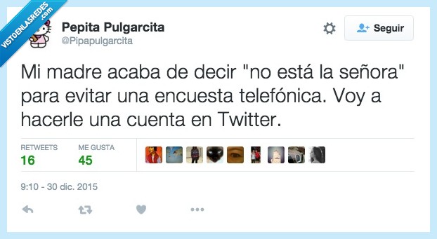 señora,madre,telefono,evitar,encuesta,ignorar,abrir,cuenta,twitter