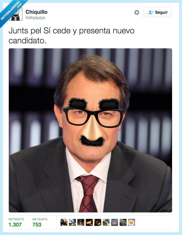 si cuela cuela,junts pel sí,jxsi,Artur Mas,gafas,disfraz,cup,votar
