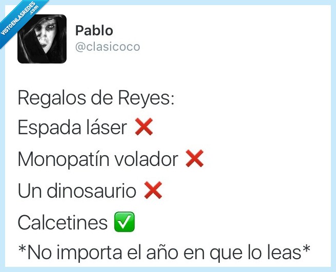 Regalos,reyes,espada,laser,monopatin,aeropatín,volador,dinosaurio,regalo,calcetines,año,importa